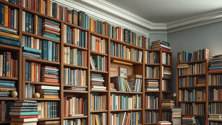 Habitación llena de libros usados